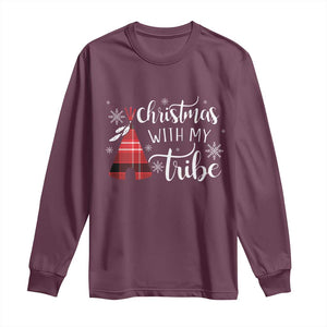 Funny Christmas Native American Long Sleeve Shirt Christmas With My Tribes TS11 Maroon Print Your Wear