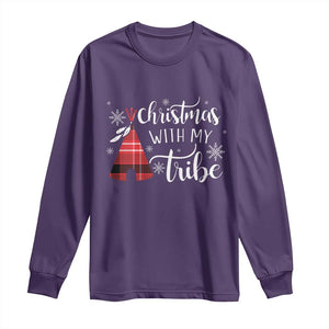 Funny Christmas Native American Long Sleeve Shirt Christmas With My Tribes TS11 Purple Print Your Wear