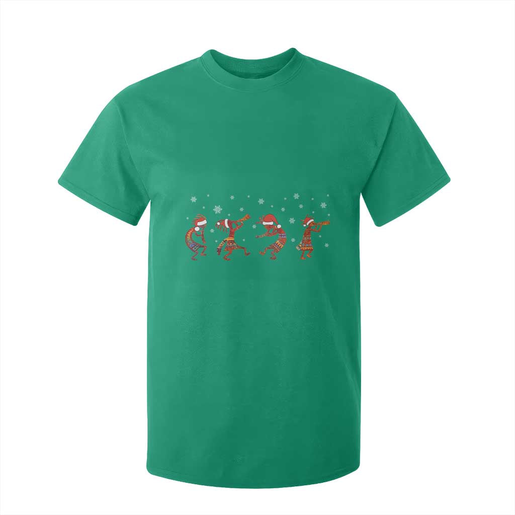 Funny Christmas Native American T Shirt For Kid Santa Kokopeli Snowflake TS11 Irish Green Print Your Wear