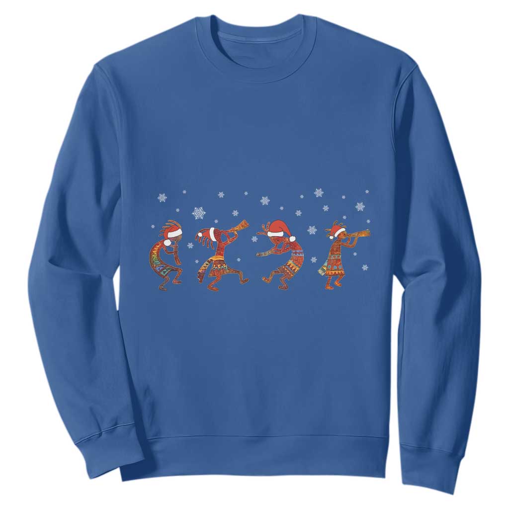 Funny Christmas Native American Sweatshirt Santa Kokopeli Snowflake TS11 Royal Blue Print Your Wear