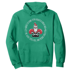 Funny Cajun Louisiana Christmas Hoodie Laissez Les Bons Temps Rouler & Joyeux Merry Christmas Santa Saint Symbol TS11 Irish Green Print Your Wear