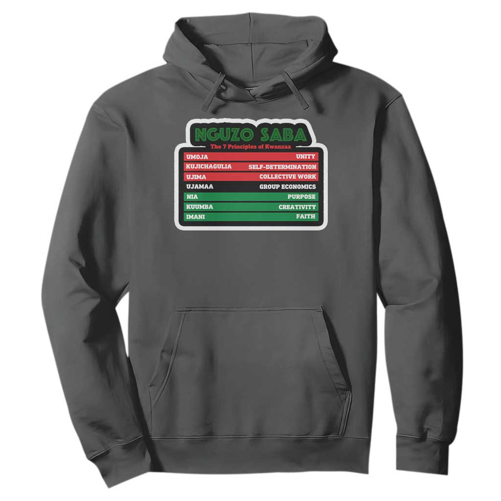 Nguzo Saba The 7 Principles Of Kwanzaa Hoodie TS11 Dark Heather Print Your Wear