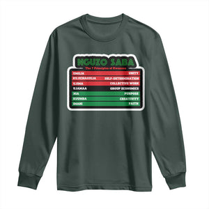 Nguzo Saba The 7 Principles Of Kwanzaa Long Sleeve Shirt TS11 Dark Forest Green Print Your Wear