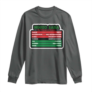 Nguzo Saba The 7 Principles Of Kwanzaa Long Sleeve Shirt TS11 Dark Heather Print Your Wear