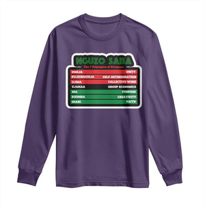 Nguzo Saba The 7 Principles Of Kwanzaa Long Sleeve Shirt TS11 Purple Print Your Wear