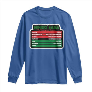 Nguzo Saba The 7 Principles Of Kwanzaa Long Sleeve Shirt TS11 Royal Blue Print Your Wear