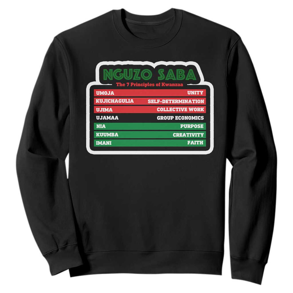 Nguzo Saba The 7 Principles Of Kwanzaa Sweatshirt TS11 Black Print Your Wear