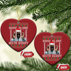 Funny Dirty Santa Diddy Xmas Christmas Ornament Home Alone With Diddy TS11 Heart Red Print Your Wear