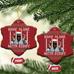 Funny Dirty Santa Diddy Xmas Christmas Ornament Home Alone With Diddy TS11 Snow Flake Red Print Your Wear