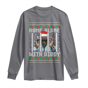 Funny Dirty Santa Diddy Christmas Long Sleeve Shirt Home Alone With Diddy TS11 Charcoal Print Your Wear