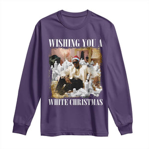 Funny Dirty Santa Diddy Christmas Long Sleeve Shirt Wishing You A White Christmas Santa Hat TS11 Purple Print Your Wear