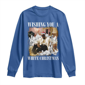 Funny Dirty Santa Diddy Christmas Long Sleeve Shirt Wishing You A White Christmas Santa Hat TS11 Royal Blue Print Your Wear