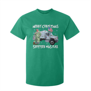 Funny Trump Christmas T Shirt For Kid Merry Christmas Shitter Was Full Garbage Truck TS11 Irish Green Print Your Wear