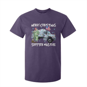 Funny Trump Christmas T Shirt For Kid Merry Christmas Shitter Was Full Garbage Truck TS11 Purple Print Your Wear