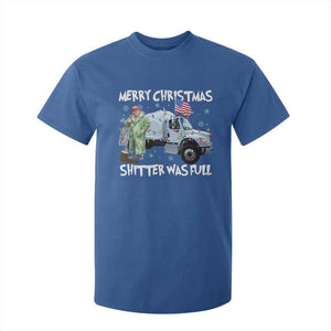 Funny Trump Christmas T Shirt For Kid Merry Christmas Shitter Was Full Garbage Truck TS11 Royal Blue Print Your Wear