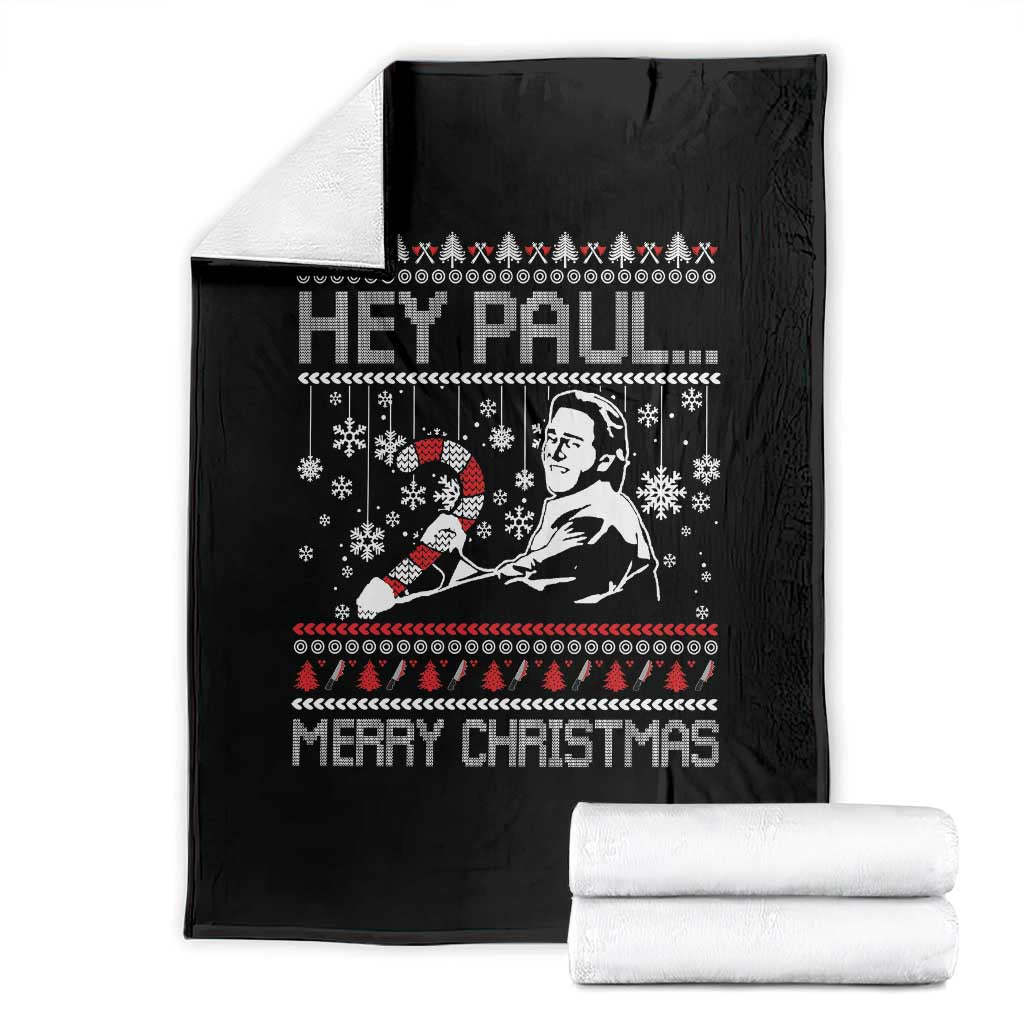 Funny Christmas Psycho Throw Blanket Hey Paul Merry Christmas Serrial Killer Movie TS11 Black Print Your Wear