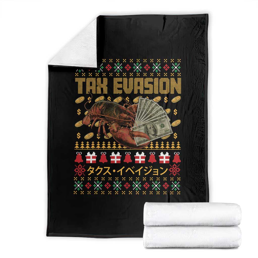 Tax Evasion Lobster Christmas Throw Blanket Funny Sarcasm Oddly Specific Meme TS11 Black Print Your Wear