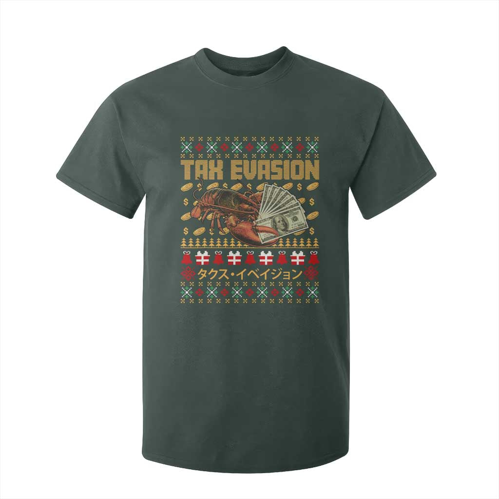 Tax Evasion Lobster Christmas T Shirt For Kid Funny Sarcasm Oddly Specific Meme TS11 Dark Forest Green Print Your Wear