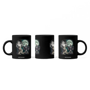 Funny Three Alpha Wolf Howling Moon Coffee Mug Weird Cringe Werewolf Meme TS11 Print Your Wear