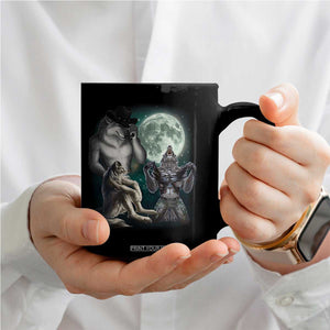 Funny Three Alpha Wolf Howling Moon Coffee Mug Weird Cringe Werewolf Meme TS11 Print Your Wear