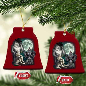 Funny Three Alpha Wolf Howling Moon Ceramic Ornament Weird Cringe Werewolf Meme TS11 Print Your Wear