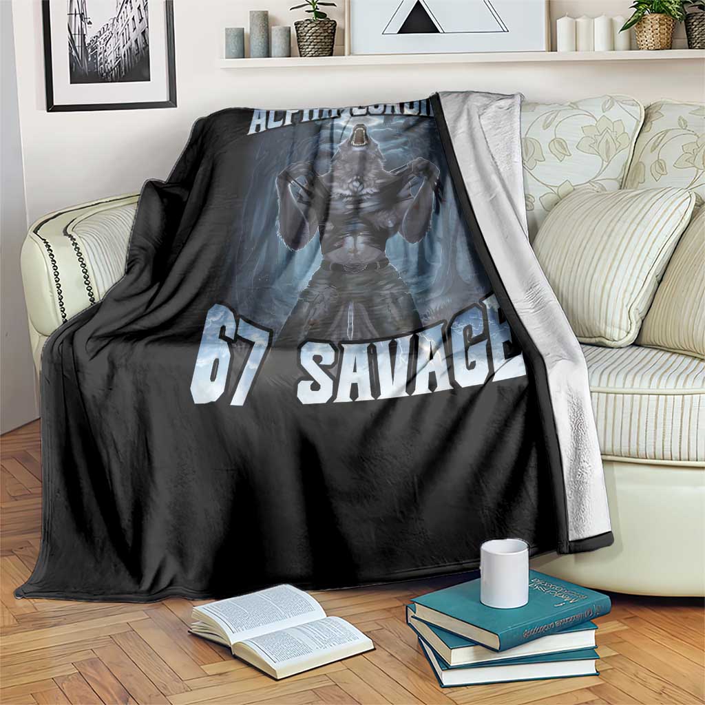 Funny 67 Alpha Wolf Throw Blanket Alpha Loading 67 Savage Six Seven Gen Z Meme TS11 Print Your Wear