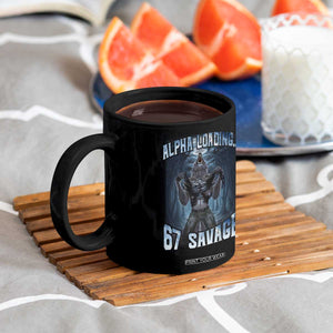 Funny 67 Alpha Wolf Coffee Mug Alpha Loading 67 Savage Six Seven Gen Z Meme TS11 Print Your Wear