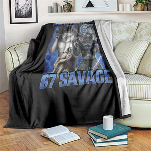 Funny Six Seven Alpha Wolf Throw Blanket Alpha Loading 67 Savage Wolves Moon Meme TS11 Print Your Wear