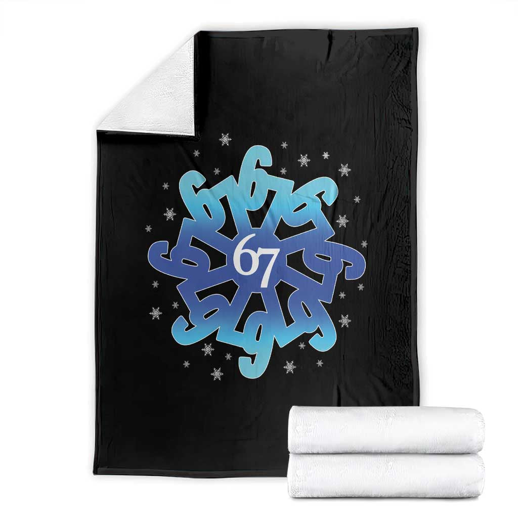 Funny 67 Christmas Snowflake Throw Blanket Six Seven Meme Xmas TS11 Black Print Your Wear