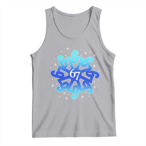 Funny 67 Christmas Snowflake Tank Top Six Seven Meme Xmas TS11 Athletic Heather Print Your Wear