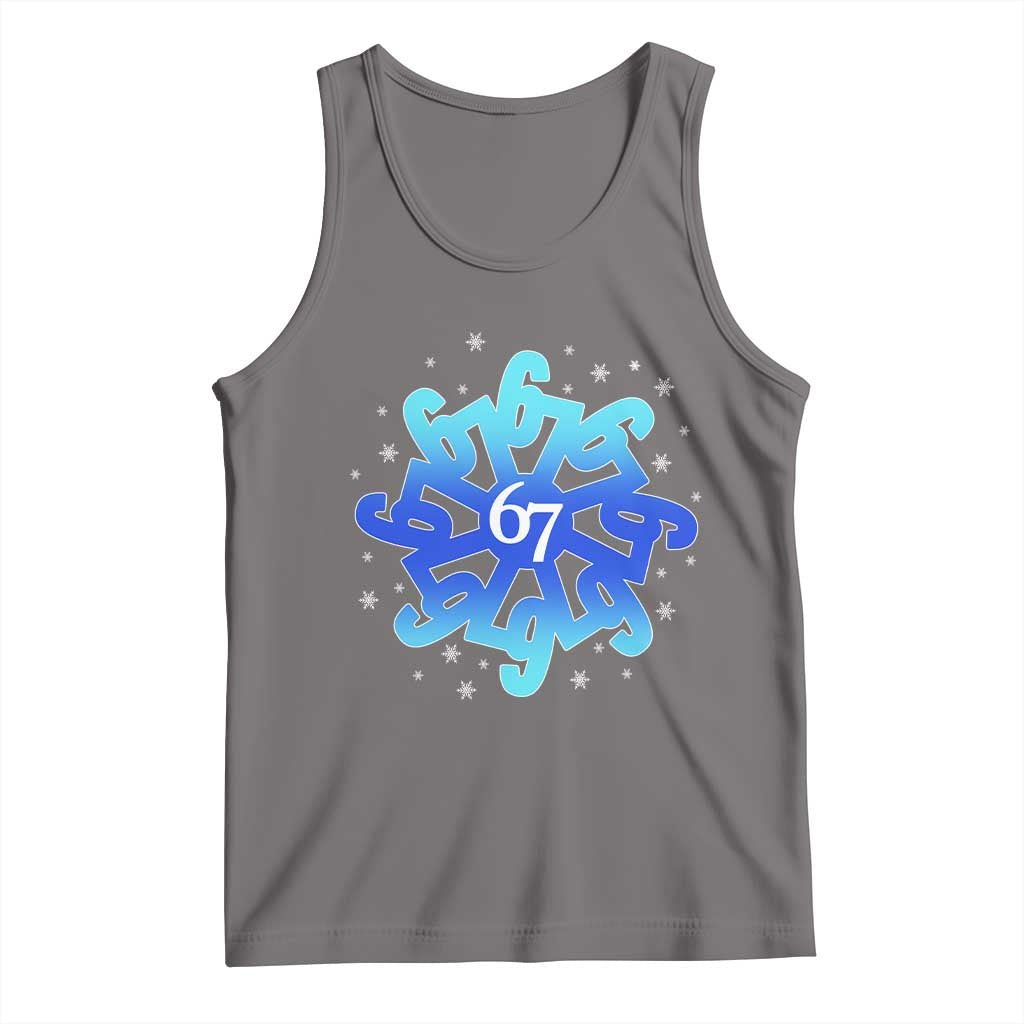 Funny 67 Christmas Snowflake Tank Top Six Seven Meme Xmas TS11 Deep Heather Print Your Wear