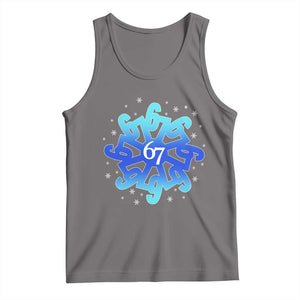 Funny 67 Christmas Snowflake Tank Top Six Seven Meme Xmas TS11 Deep Heather Print Your Wear