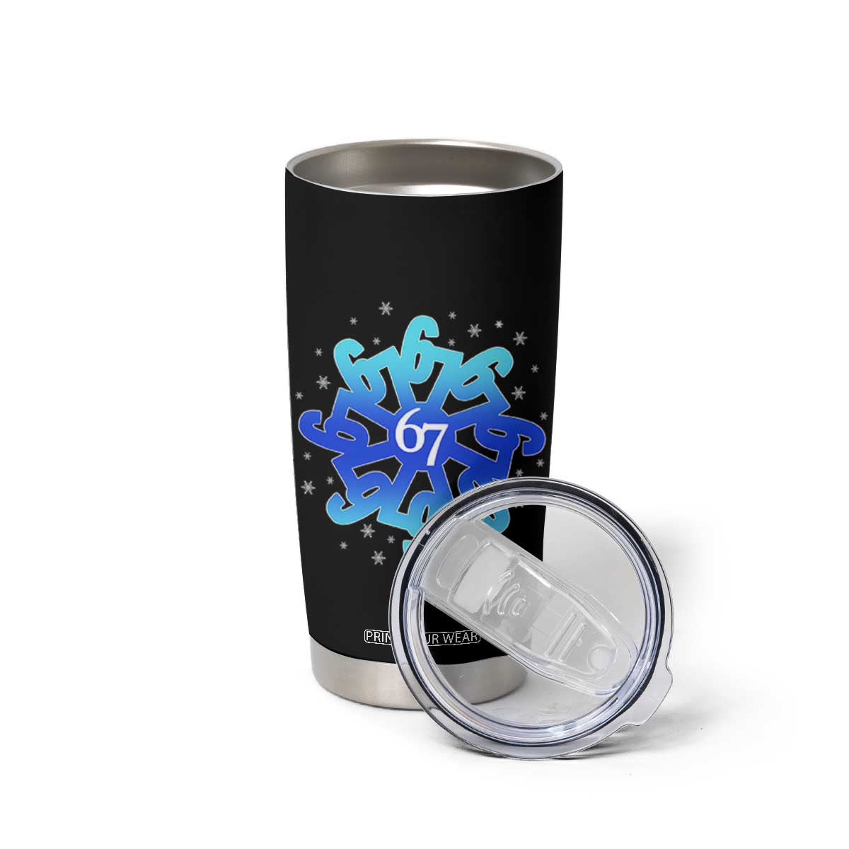 Funny 67 Christmas Snowflake Tumbler Cup Six Seven Meme Xmas TS11 Print Your Wear