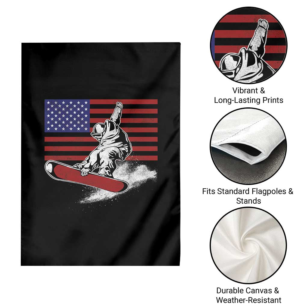 Funny Snowboarding Lover American Flag Winter Sport Garden Flag TS11 Print Your Wear
