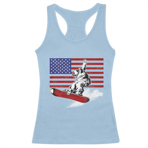 Funny Snowboarding Lover American Flag Winter Sport Racerback Tank Top TS11 Light Blue Print Your Wear
