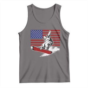 Funny Snowboarding Lover American Flag Winter Sport Tank Top TS11 Deep Heather Print Your Wear