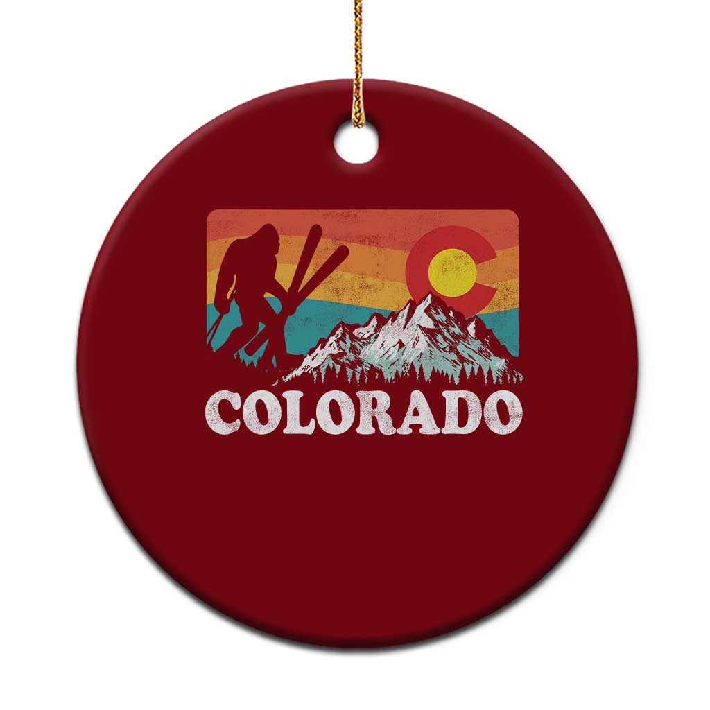 Funny Colorado Skiing Bigfoot Snow Mountain Winter Sport Ceramic Ornament TS11 1pc Red Print Your Wear