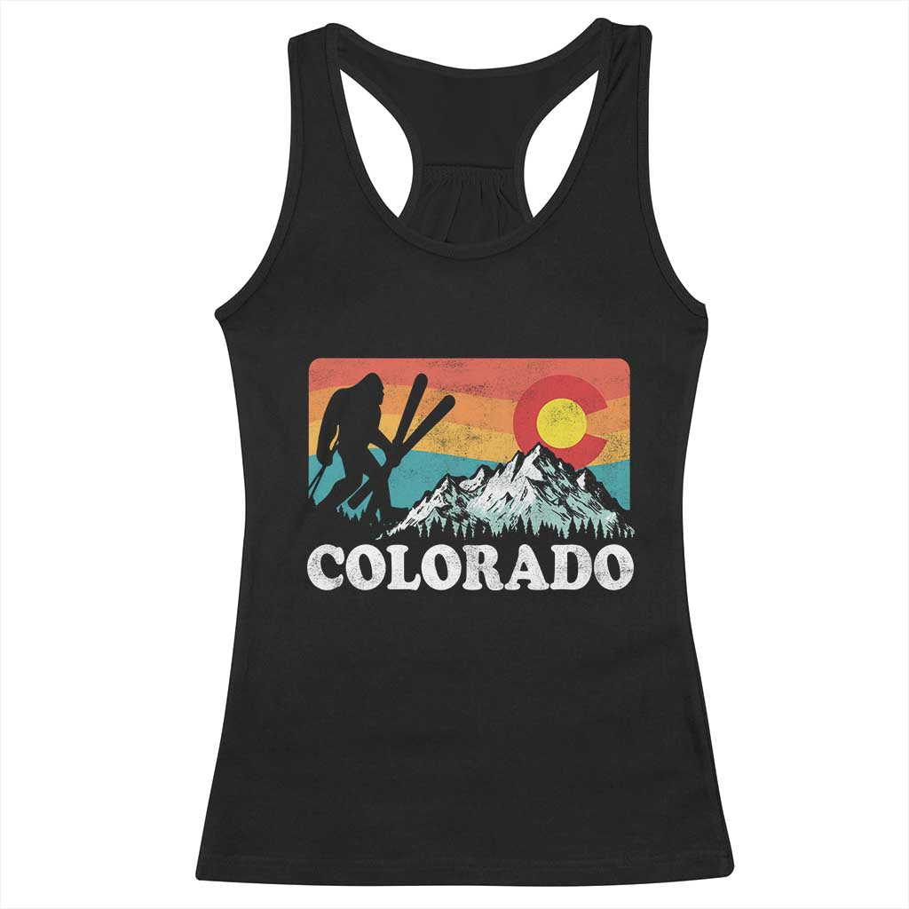 Funny Colorado Skiing Bigfoot Snow Mountain Winter Sport Racerback Tank Top TS11 Black Print Your Wear