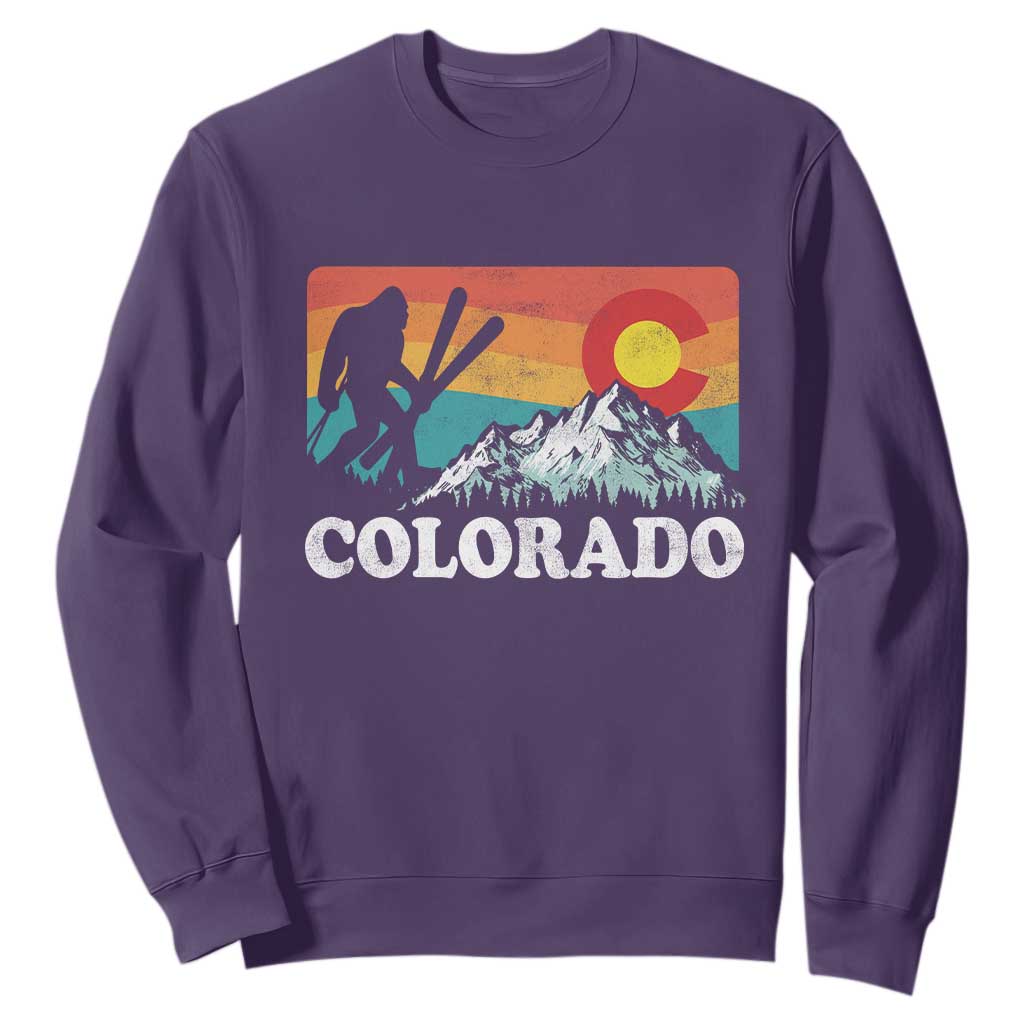 Funny Colorado Skiing Bigfoot Snow Mountain Winter Sport Sweatshirt TS11 Purple Print Your Wear