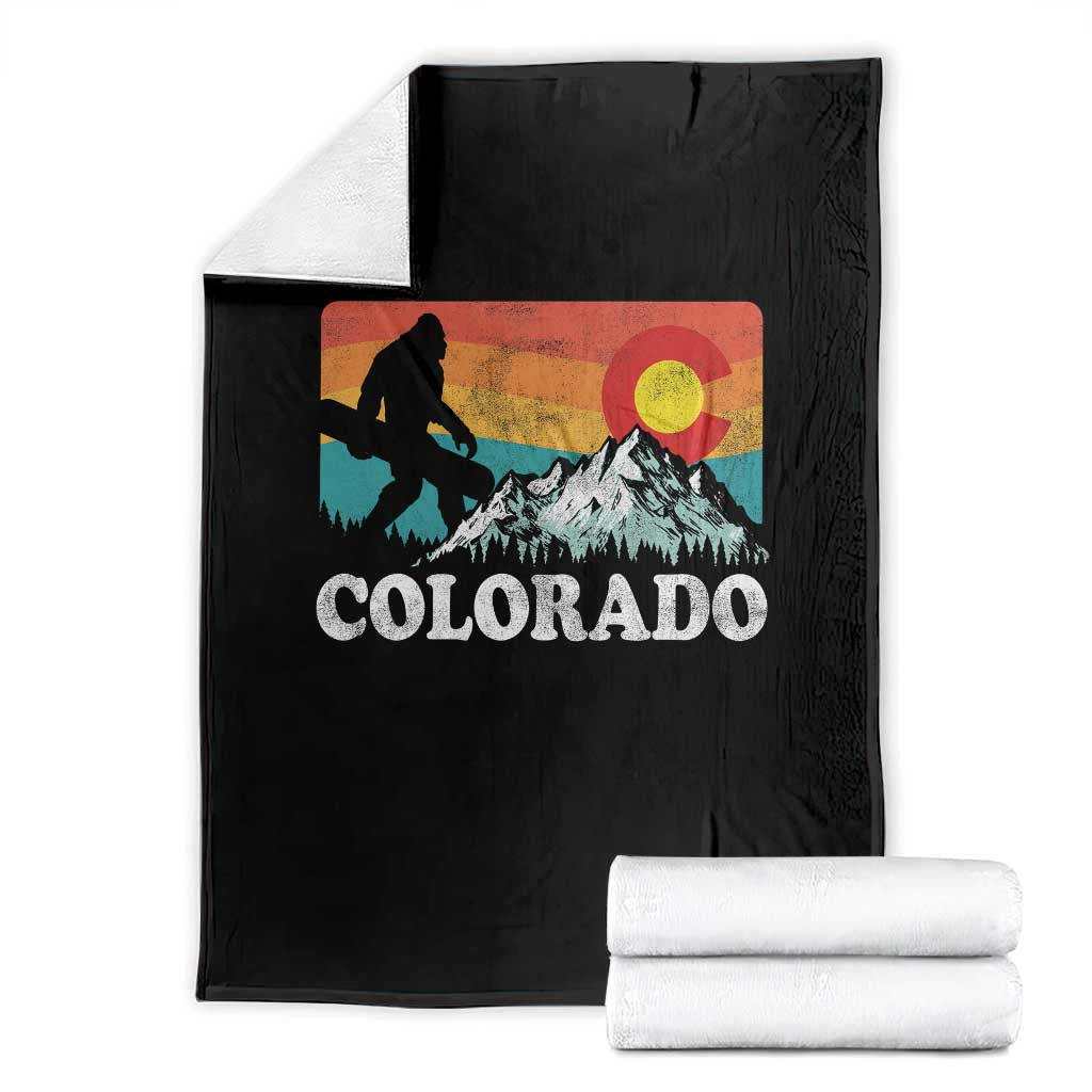 Funny Colorado Snowboarding Bigfoot Mountain Winter Sport Throw Blanket TS11 Black Print Your Wear