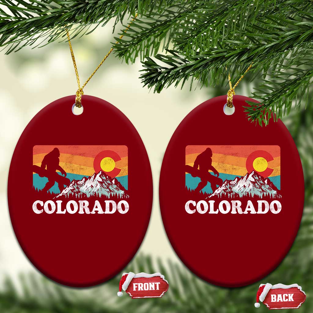 Funny Colorado Snowboarding Bigfoot Mountain Winter Sport Ceramic Ornament TS11 Print Your Wear
