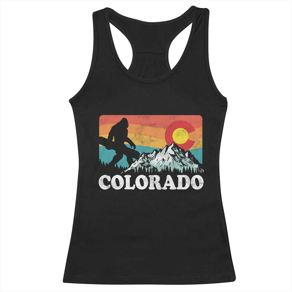 Funny Colorado Snowboarding Bigfoot Mountain Winter Sport Racerback Tank Top TS11 Black Print Your Wear