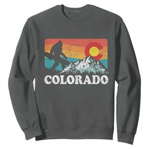 Funny Colorado Snowboarding Bigfoot Mountain Winter Sport Sweatshirt TS11 Dark Heather Print Your Wear