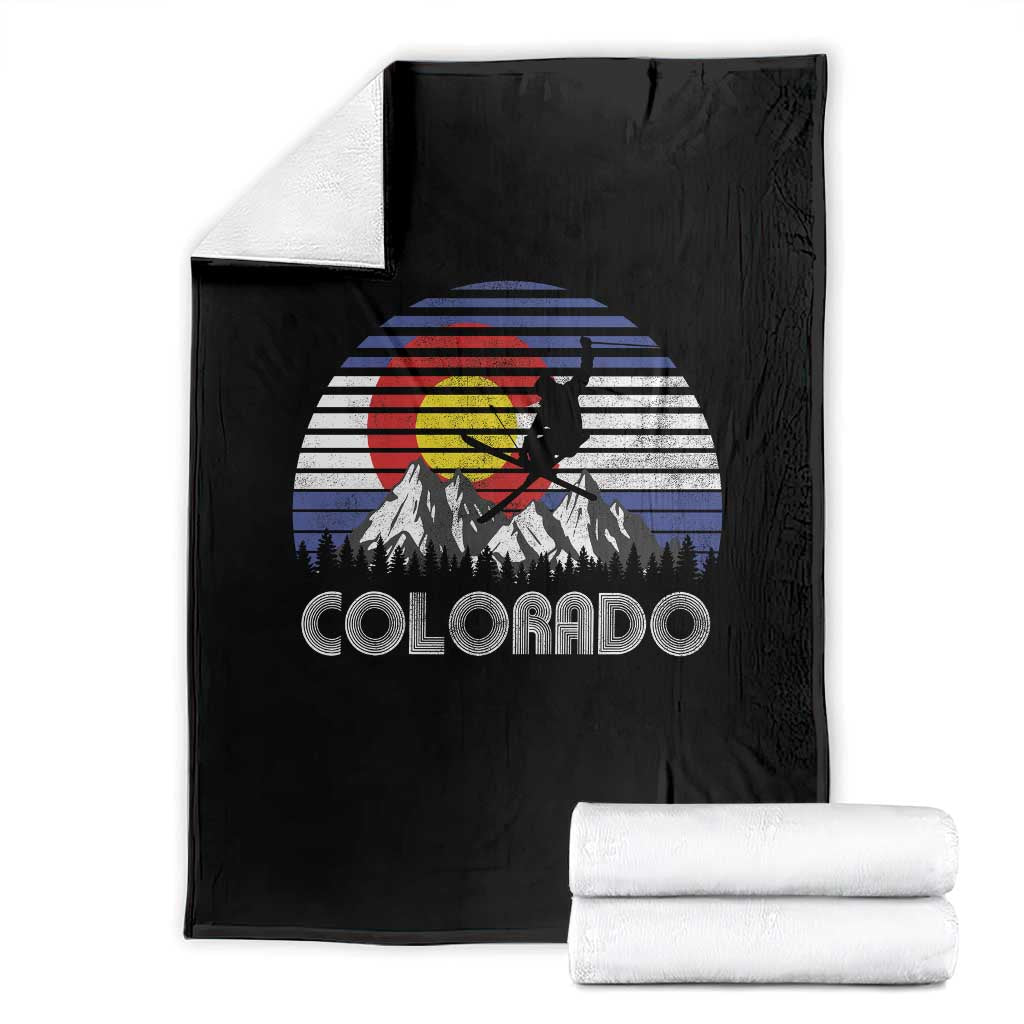 Ski Skiing Colorado Snow Mountain Winter Sport Throw Blanket TS11 Black Print Your Wear
