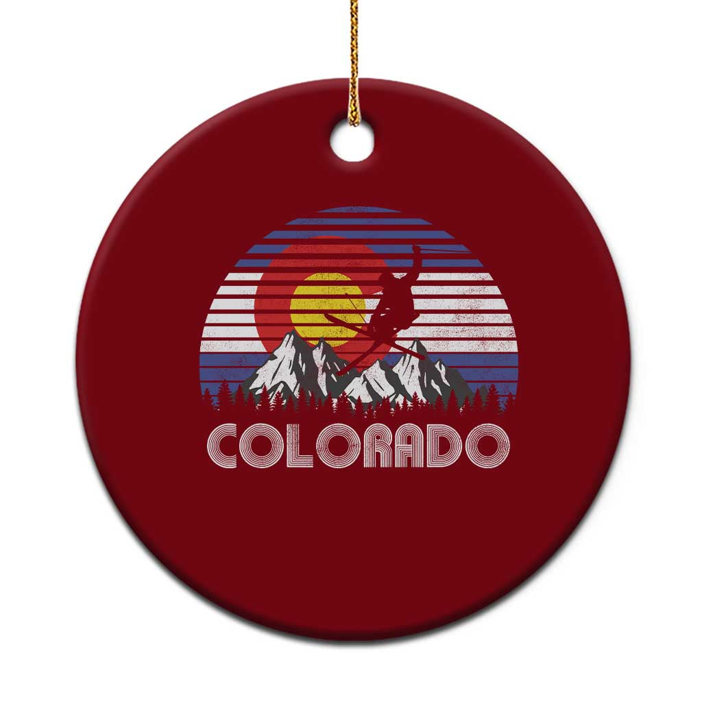 Ski Skiing Colorado Snow Mountain Winter Sport Ceramic Ornament TS11 1pc Red Print Your Wear