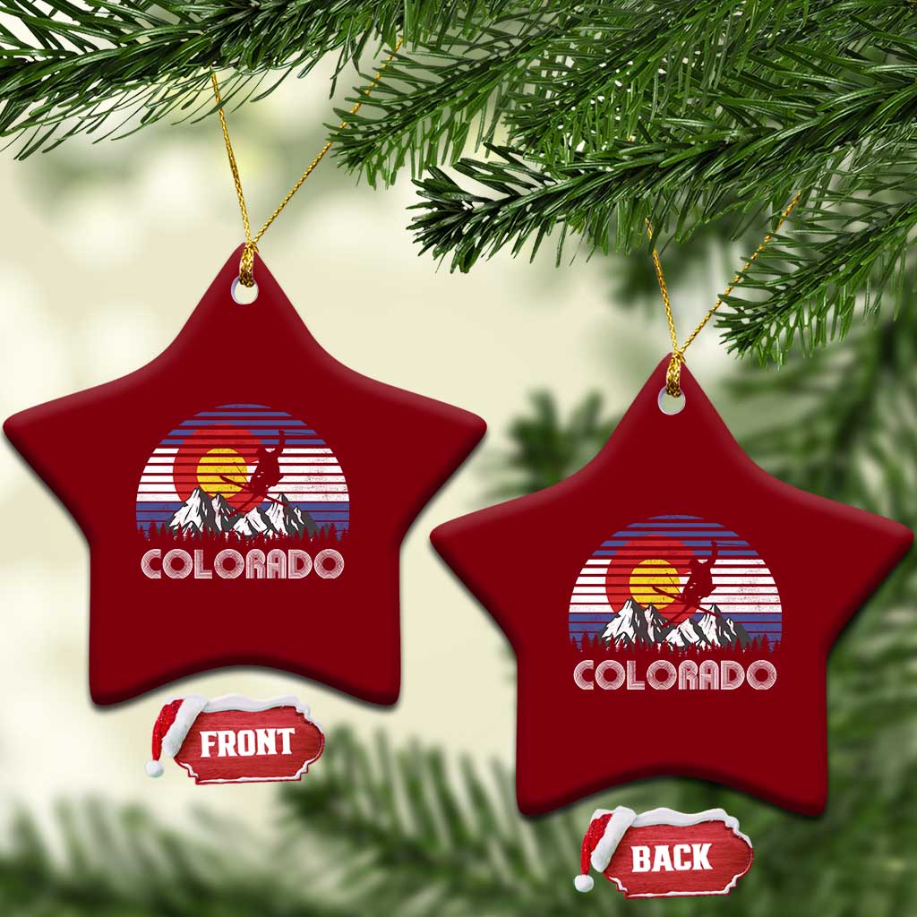 Ski Skiing Colorado Snow Mountain Winter Sport Ceramic Ornament TS11 Print Your Wear