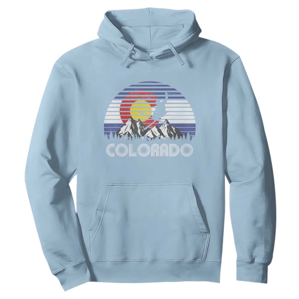 Ski Skiing Colorado Snow Mountain Winter Sport Hoodie TS11 Light Blue Print Your Wear