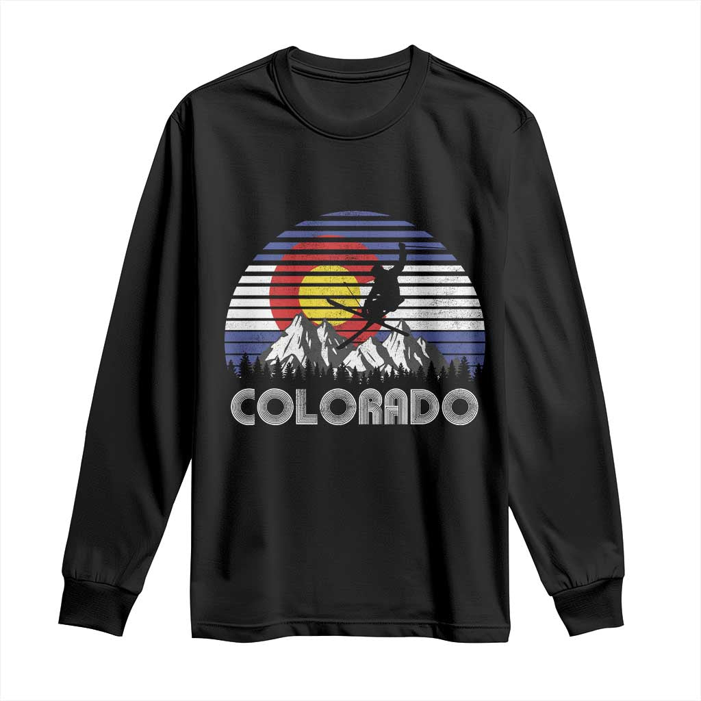 Ski Skiing Colorado Snow Mountain Winter Sport Long Sleeve Shirt TS11 Black Print Your Wear