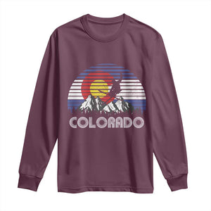 Ski Skiing Colorado Snow Mountain Winter Sport Long Sleeve Shirt TS11 Maroon Print Your Wear