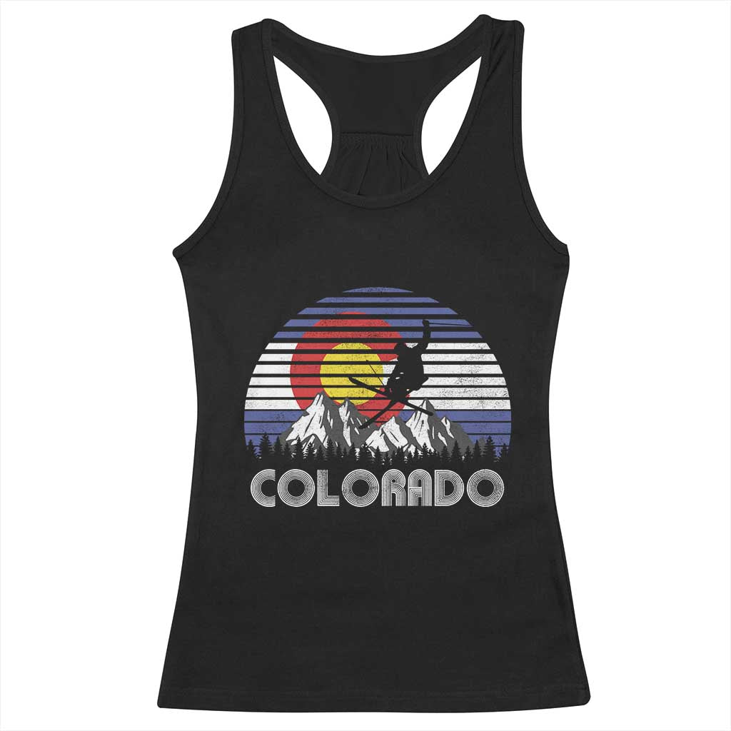 Ski Skiing Colorado Snow Mountain Winter Sport Racerback Tank Top TS11 Black Print Your Wear